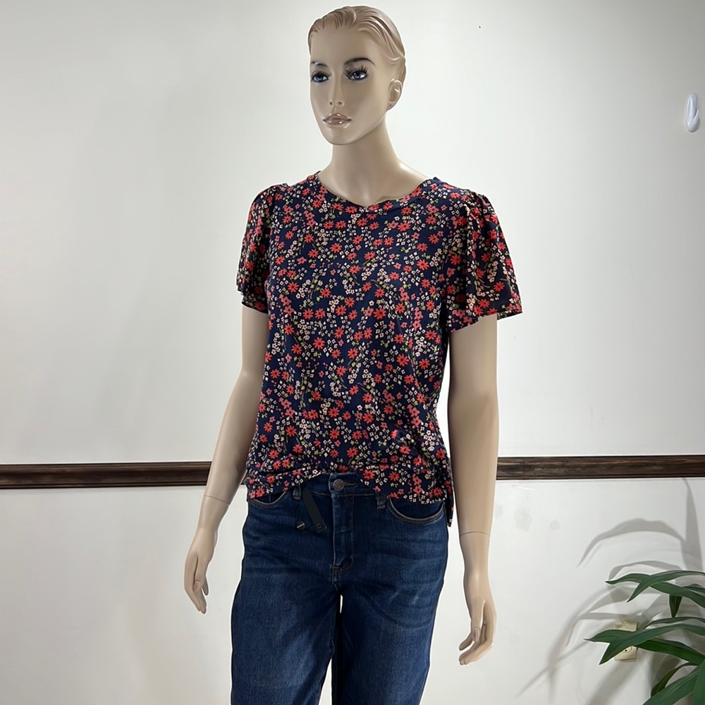 LOFT navy and floral top.
